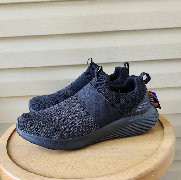 Skechers men's bounder inshore black sneakers - Picture 2 of 9